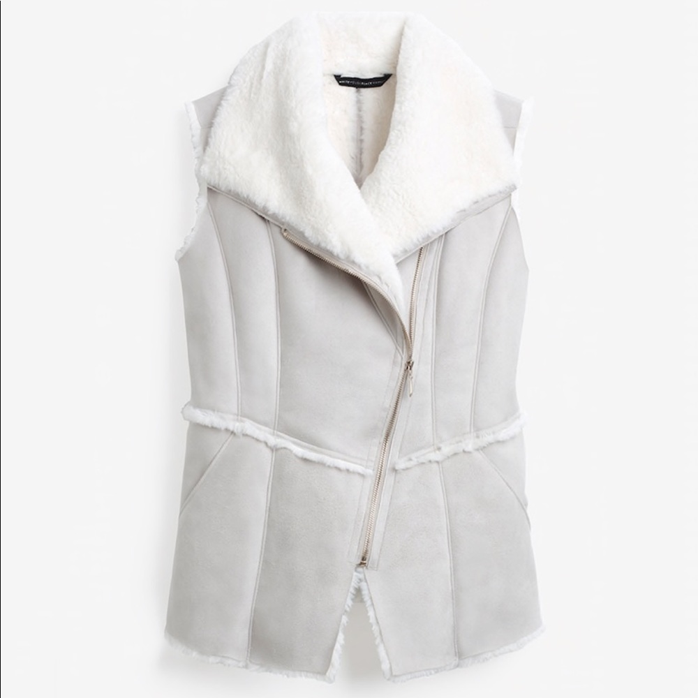 Faux shearling and suede vest